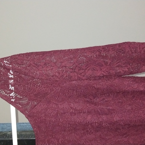 Rock and Shine size 11 Burgundy Red lace bodycon dress used - Picture 4 of 13